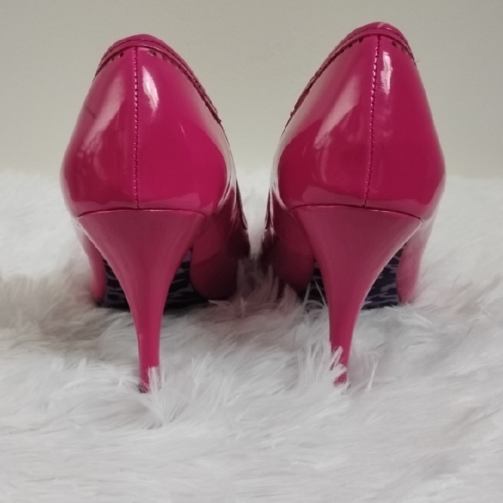 Betsey Johnson Betseyville Pink Peep-Toe Retro Pinup  Feminine Coquette Girl - Picture 6 of 16
